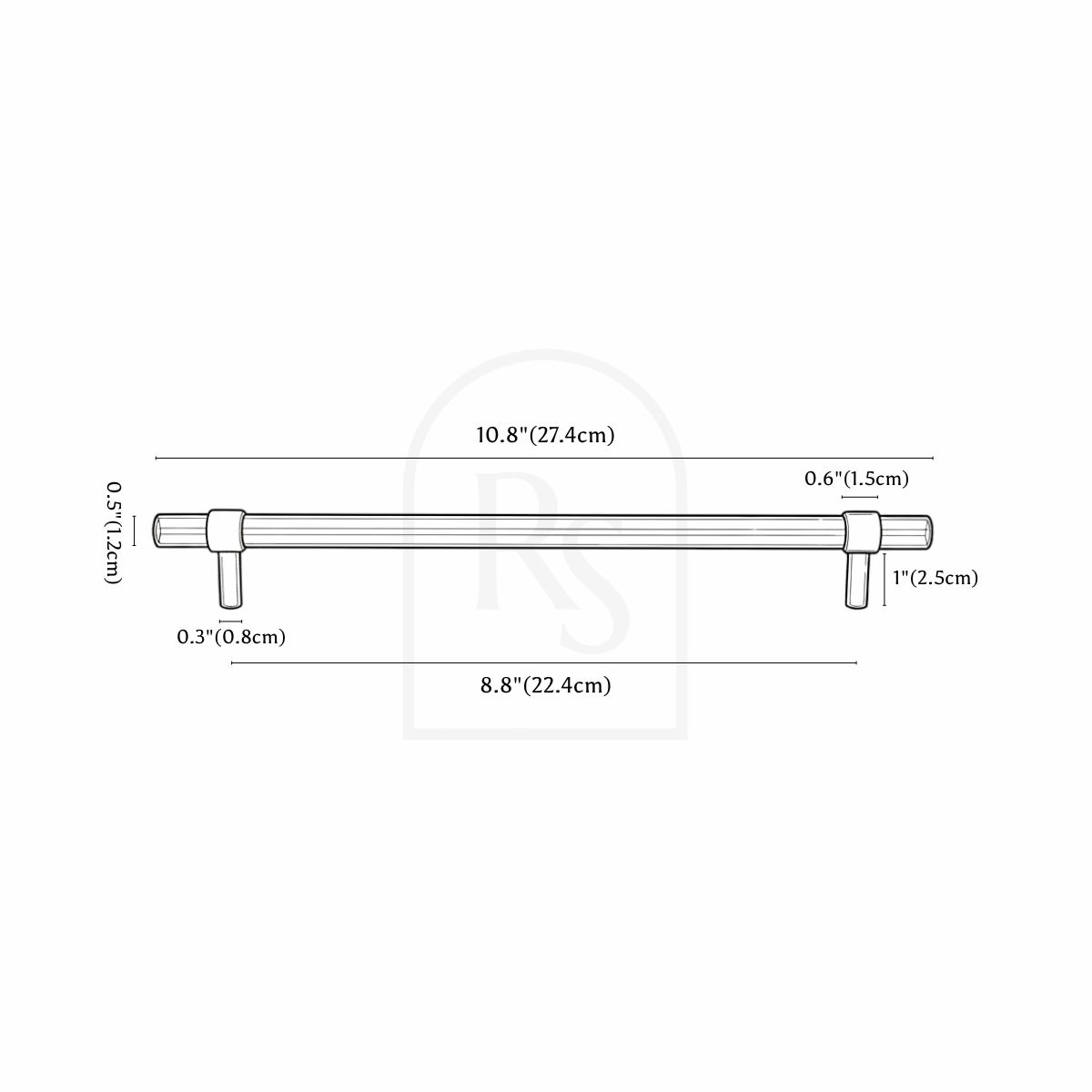 Ankuwa Knob & Pull Bar line drawing 4