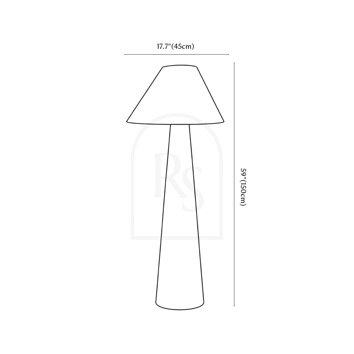 Holza Floor Lamp line drawing 1