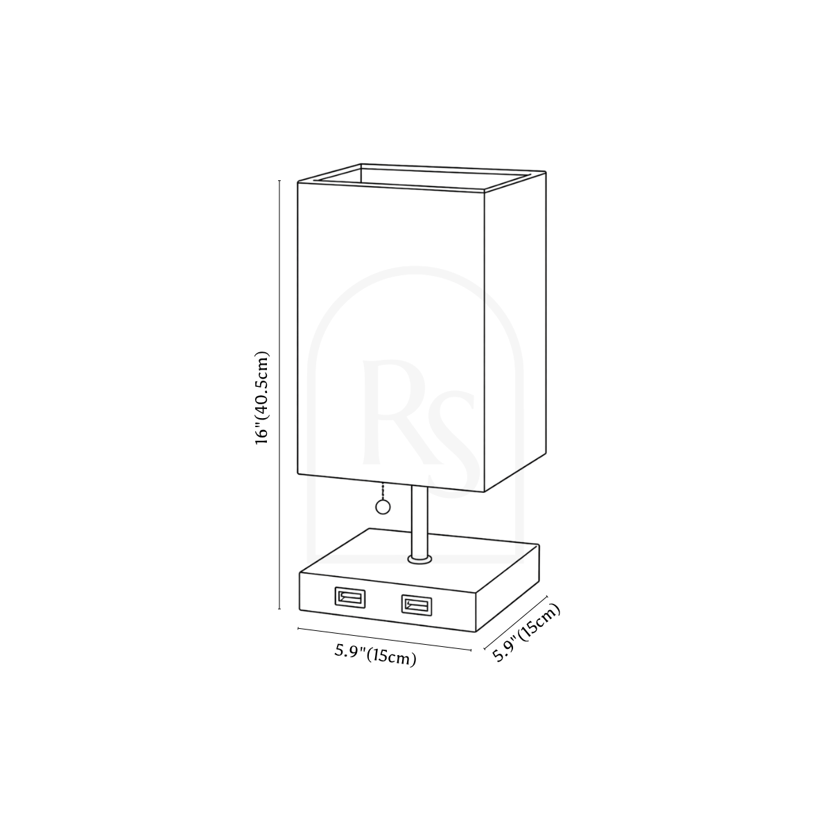Ilka Table Lamp line drawing 2
