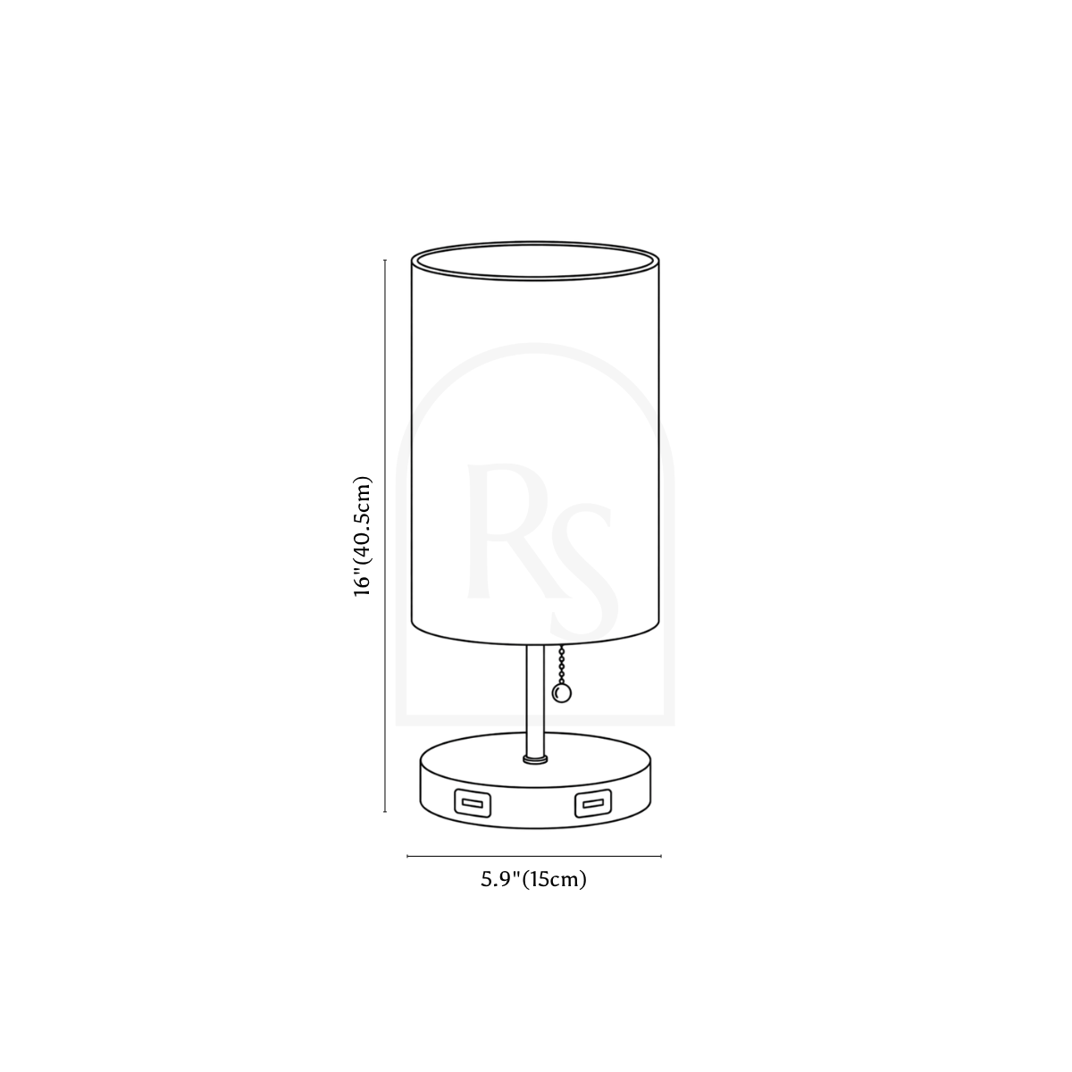 Ilka Table Lamp line drawing 1