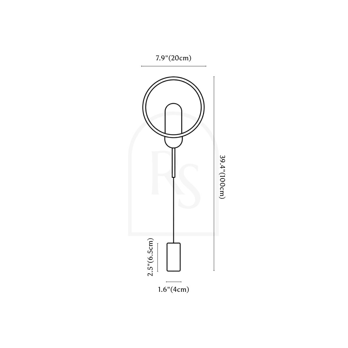Imrat Wall Lamp line drawing 1