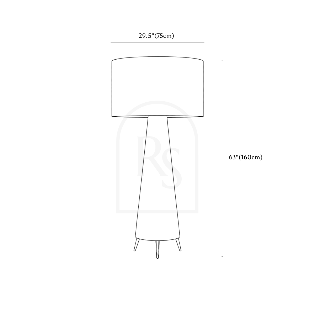 Inara Floor Lamp line drawing 4
