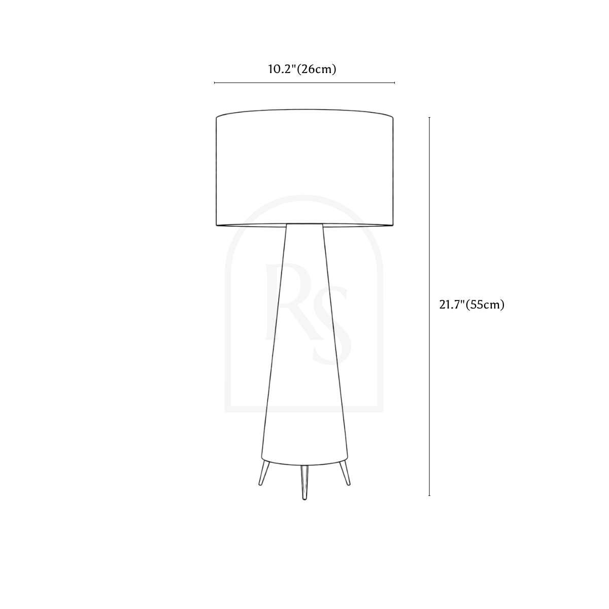 Inara Floor Lamp line drawing 1