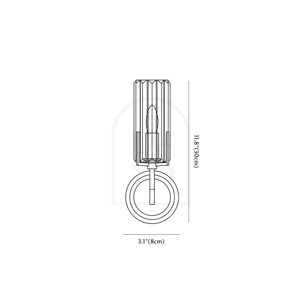 Insula Wall Lamp line drawing 1