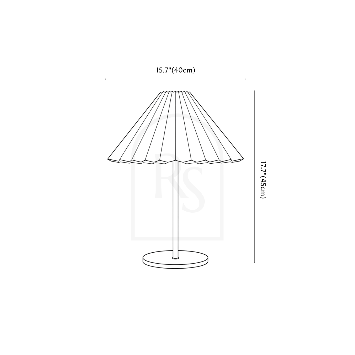Irene Table Lamp line drawing 1