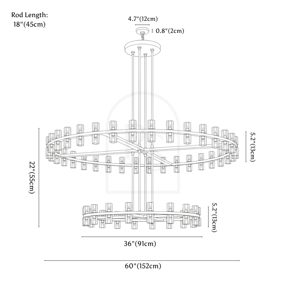 Istu Chandelier line drawing 1