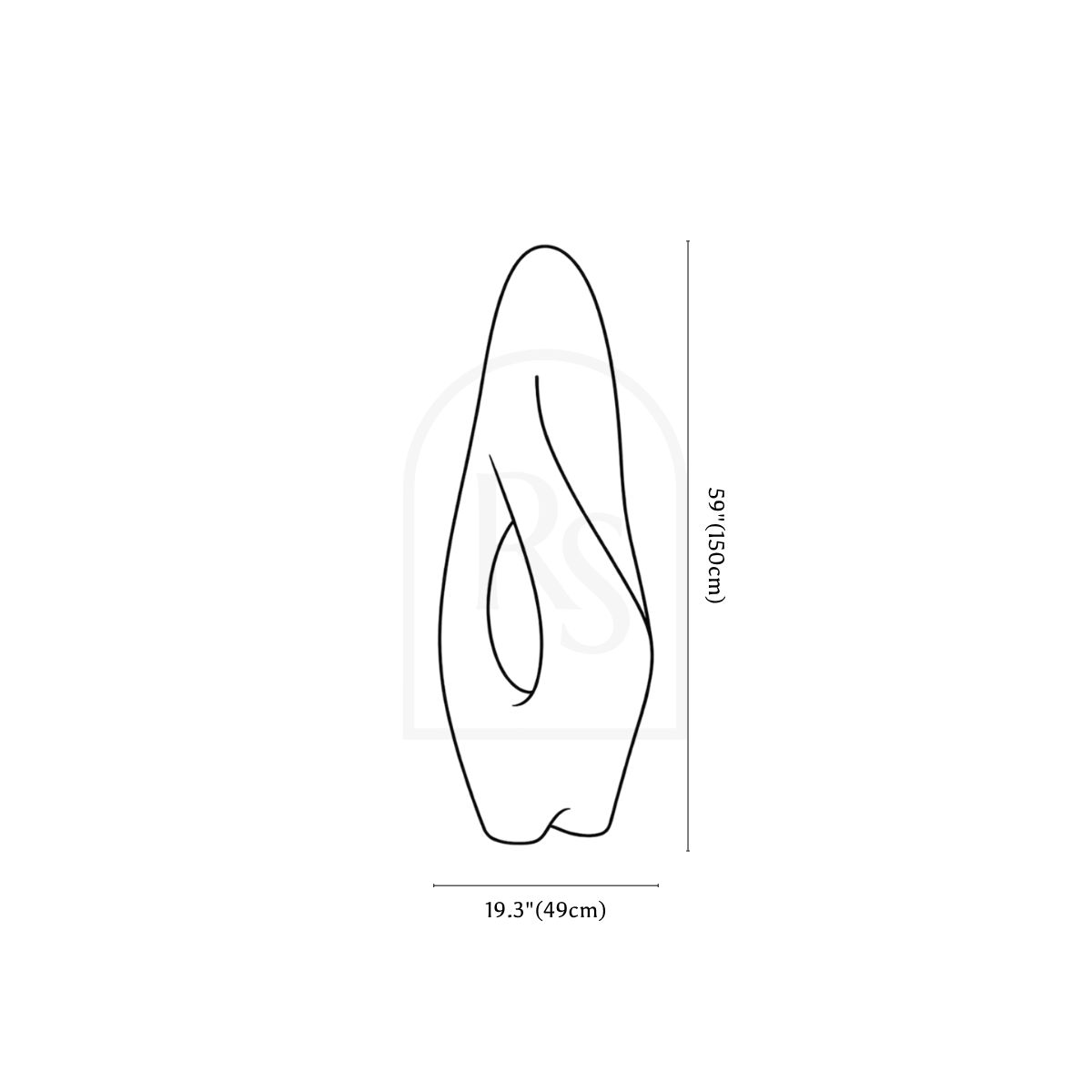 Izbu Floor Lamp line drawing 1