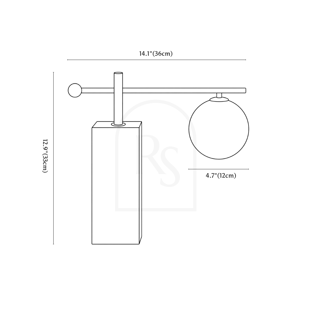 Janal Table Lamp line drawing 1