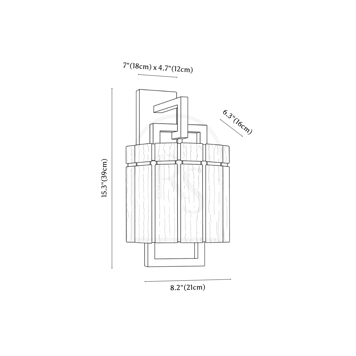 Jandi Wall Lamp line drawing 1
