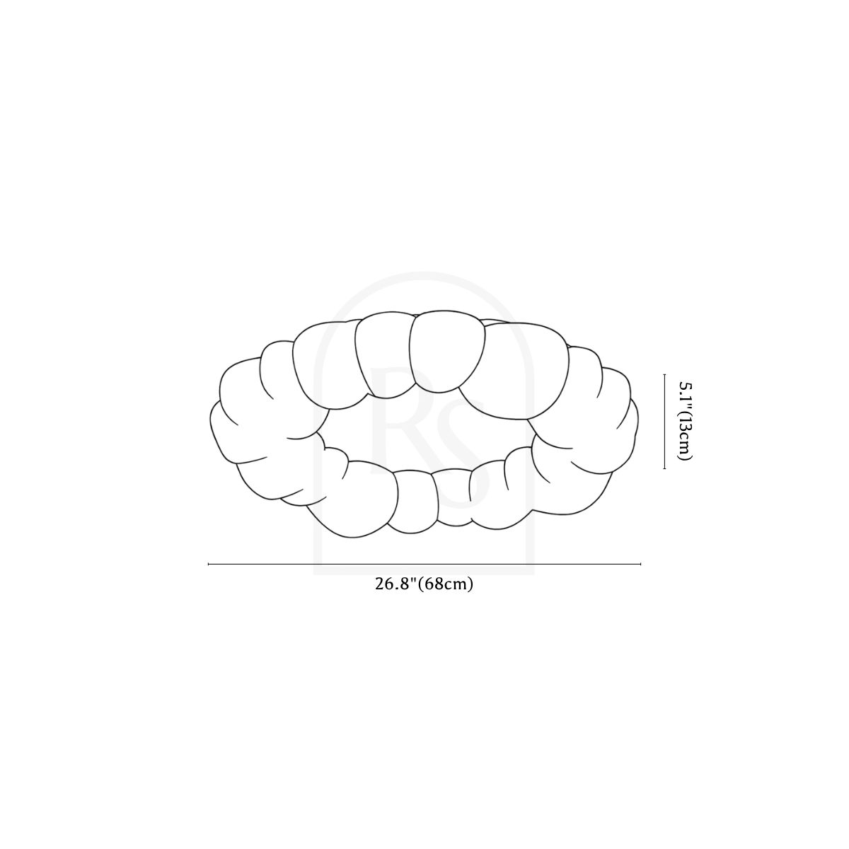 Janisa Ceiling Light line drawing 2