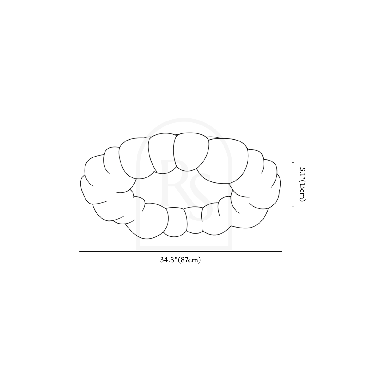 Janisa Ceiling Light line drawing 3