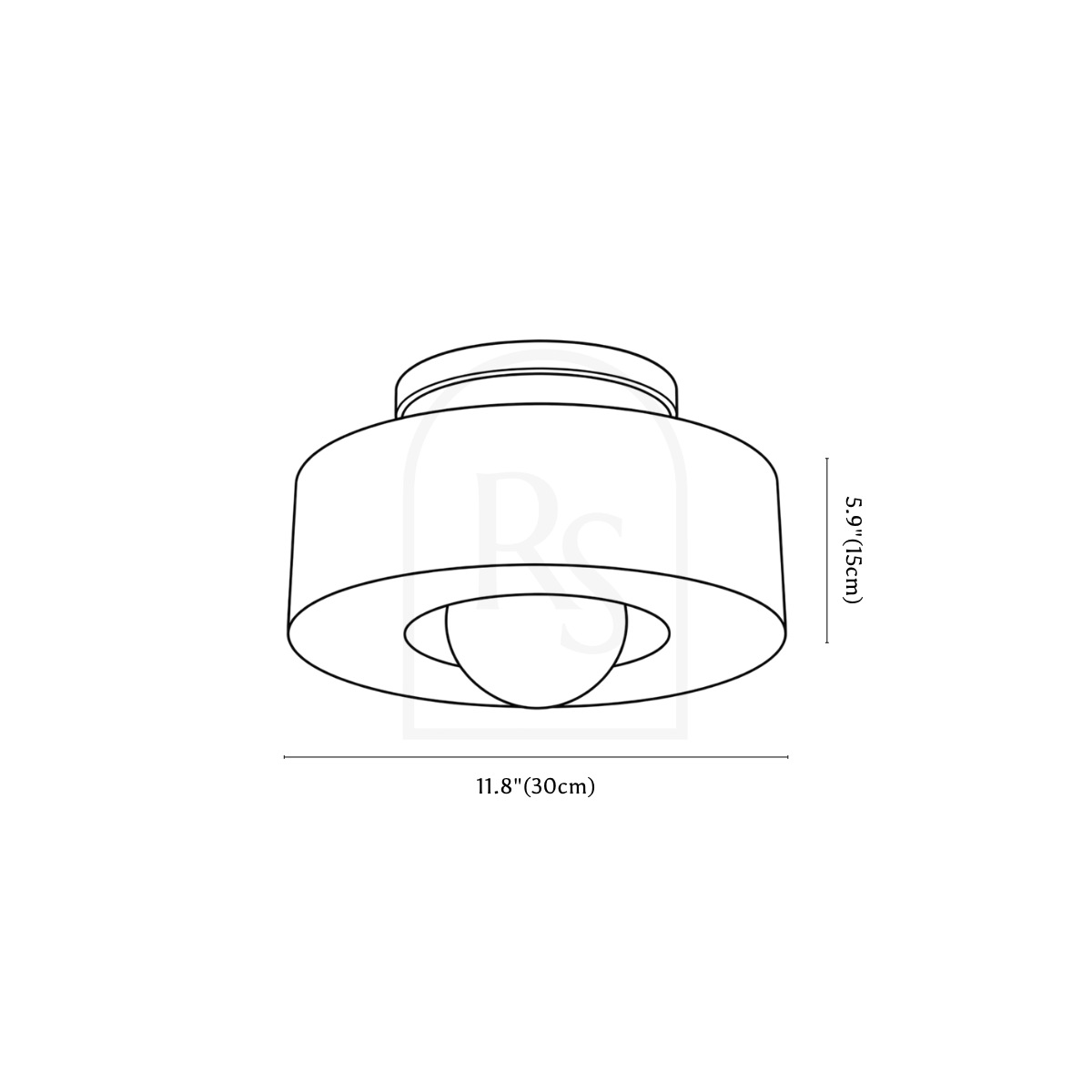 Julish Ceiling Light line drawing 1
