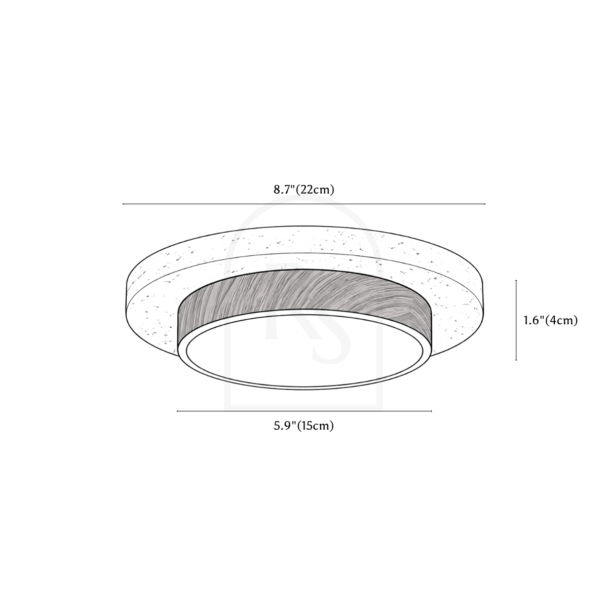 Kairo Ceiling Light line drawing 1