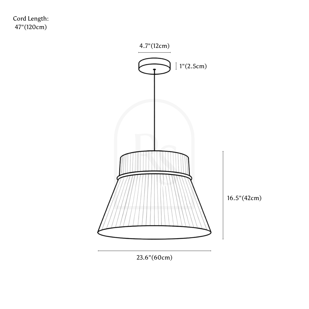 Kanina Pendant Light line drawing 2