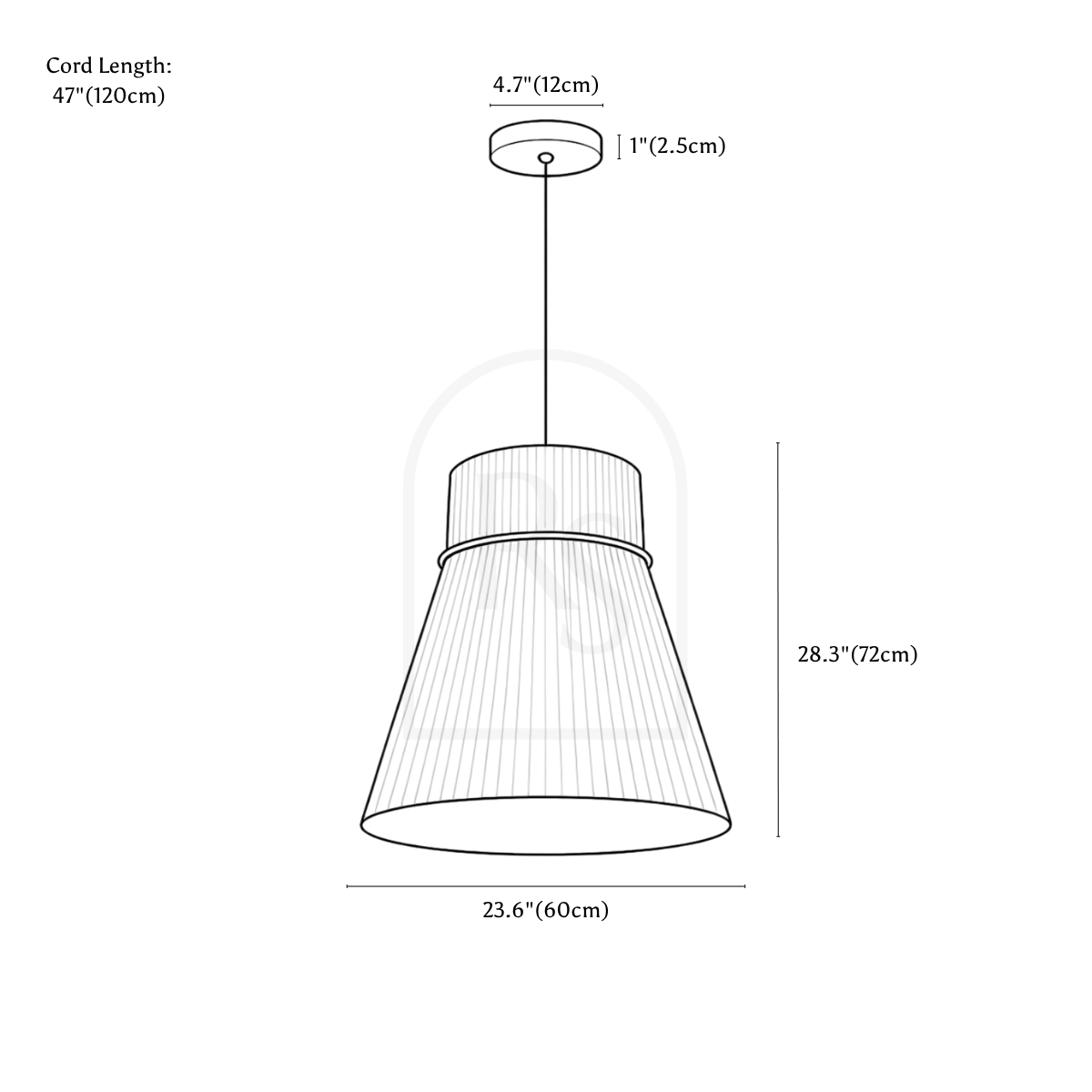 Kanina Pendant Light line drawing 4