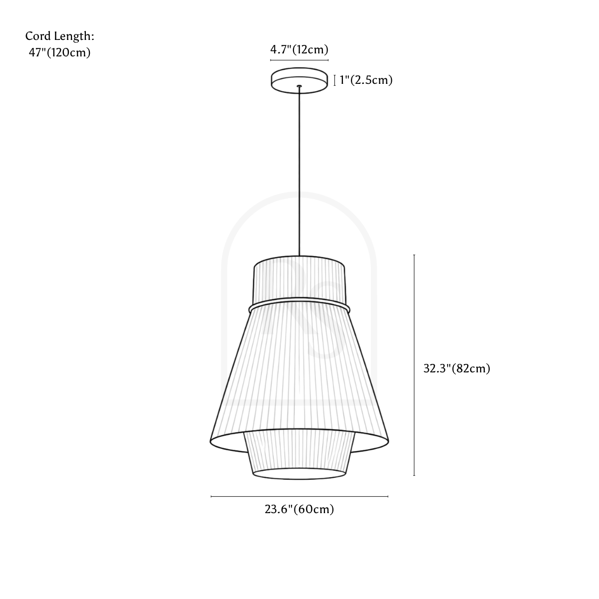 Kanina Pendant Light line drawing 6