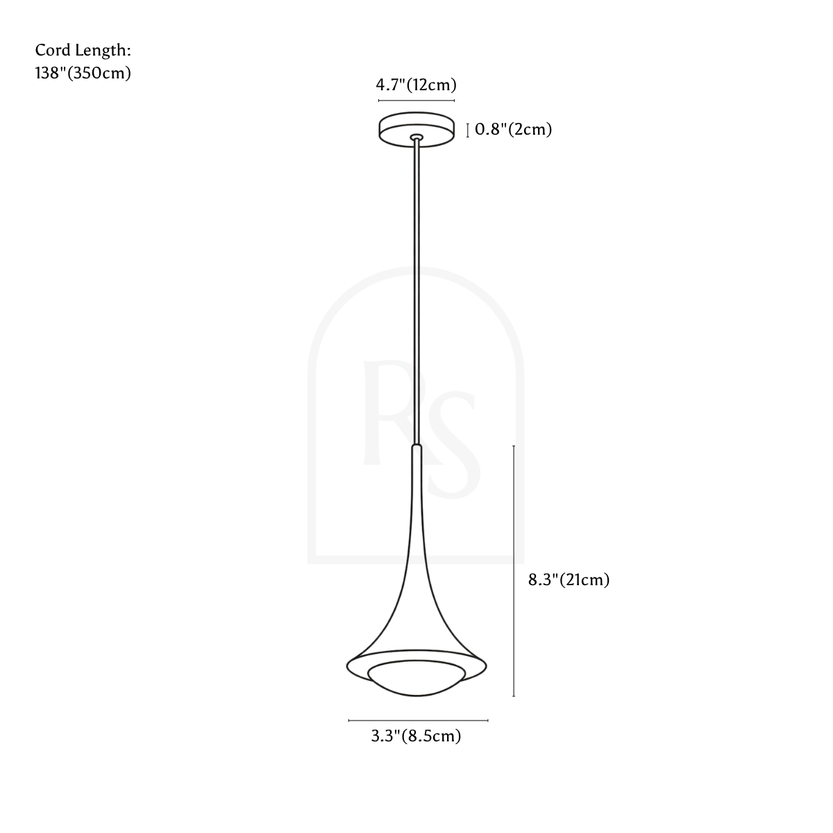 Karok Pendant Light line drawing 1