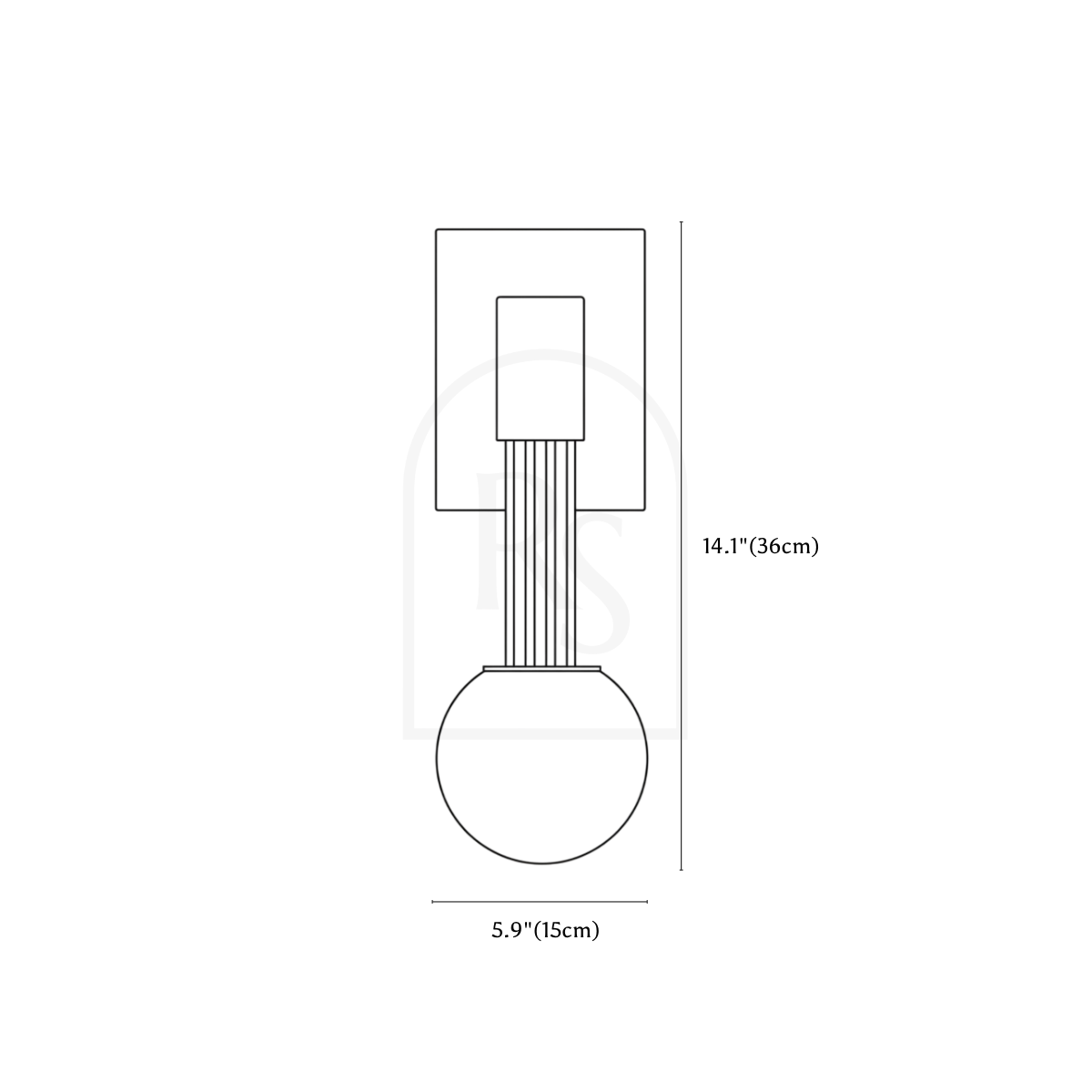 Karvox Wall Lamp line drawing 1