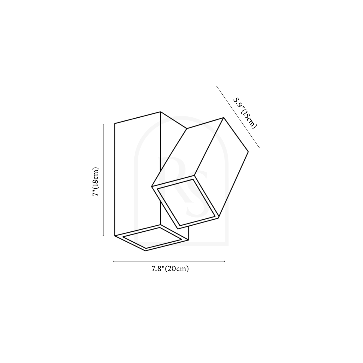 Kashaf Ceiling Light line drawing 1