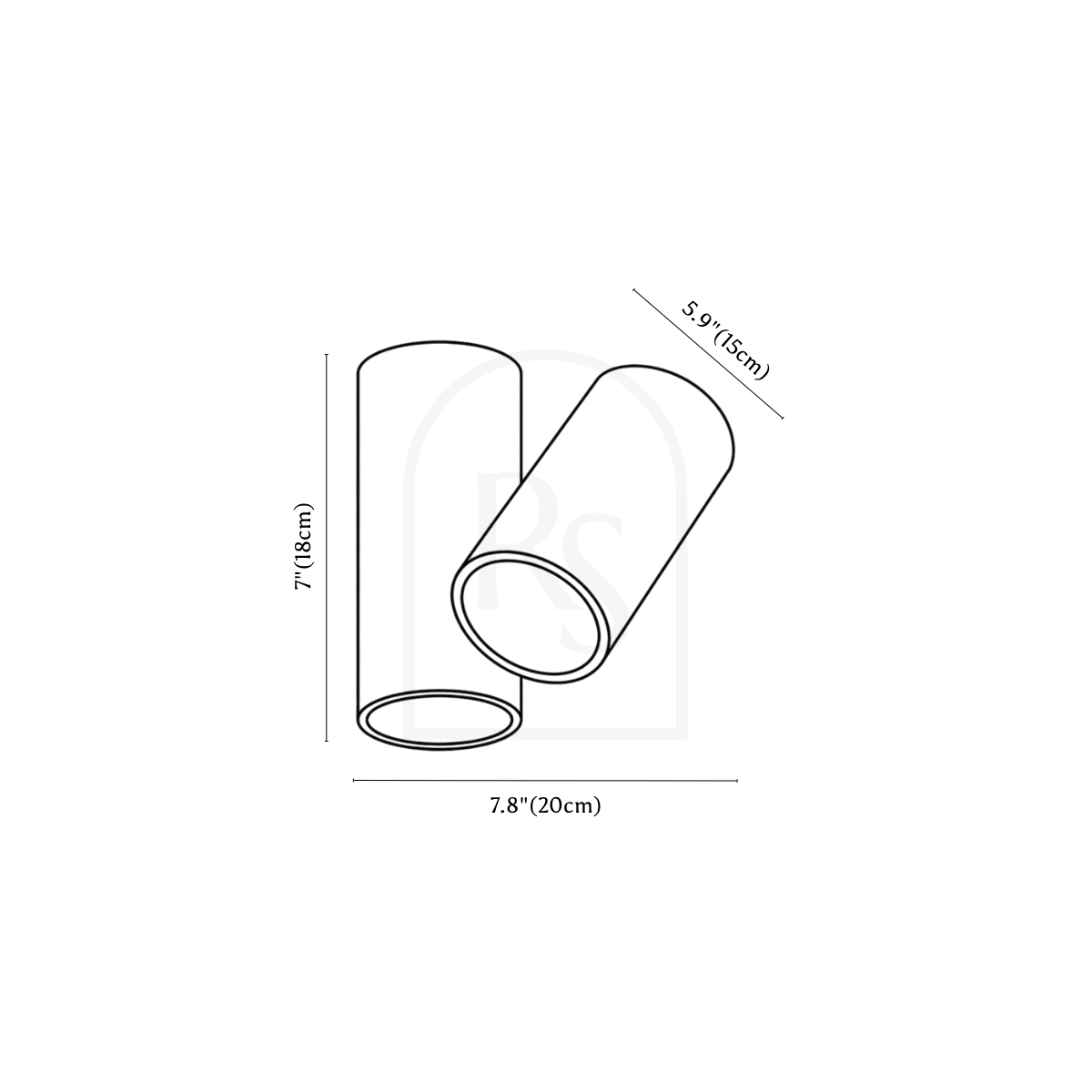Kashaf Ceiling Light line drawing 3