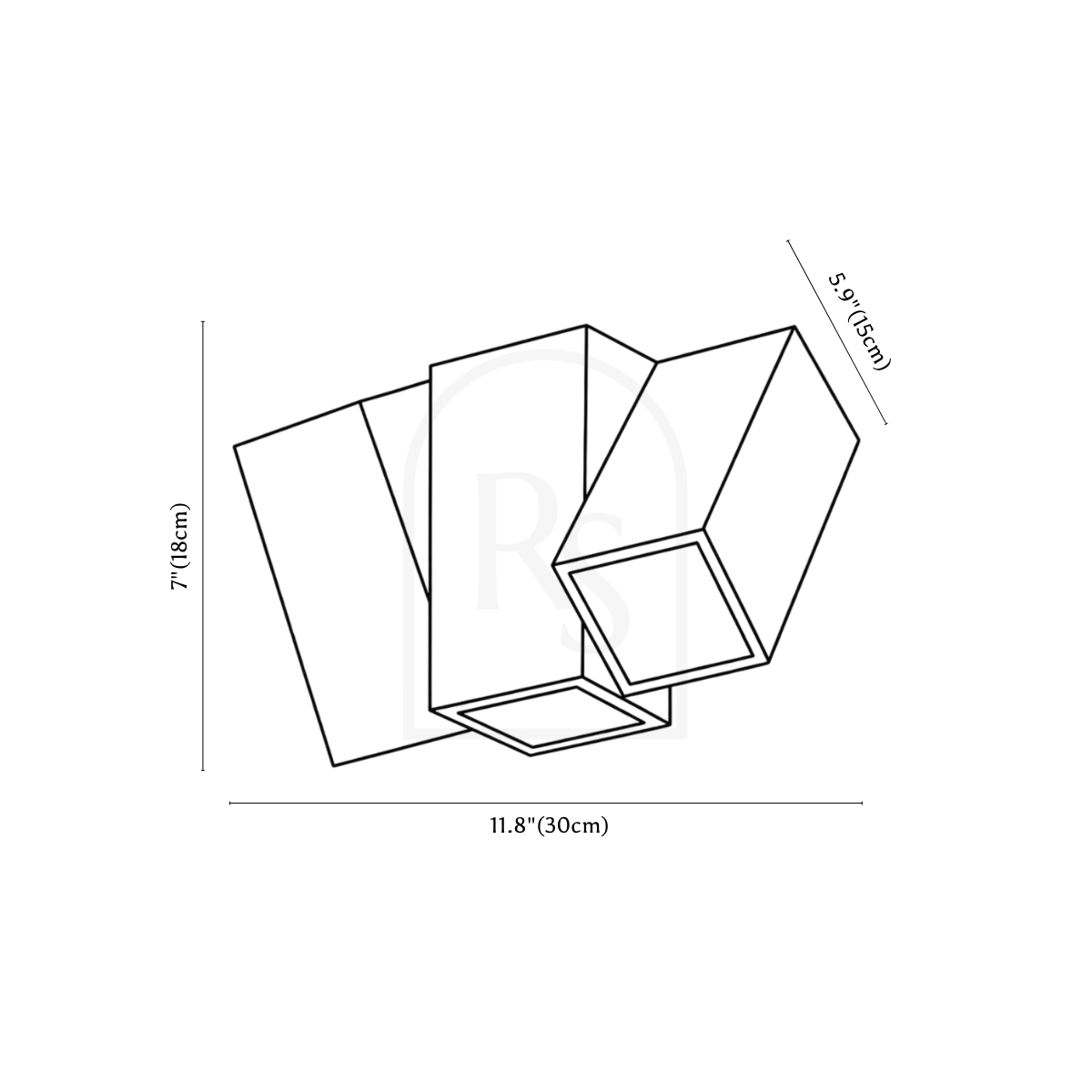 Kashaf Ceiling Light line drawing 2