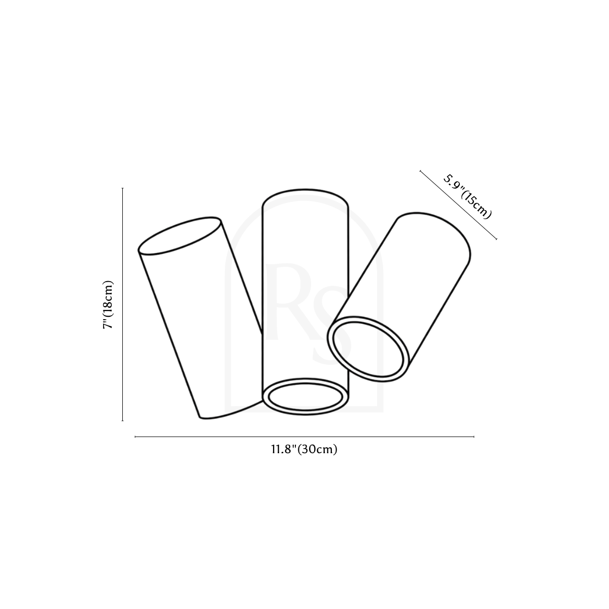 Kashaf Ceiling Light line drawing 4