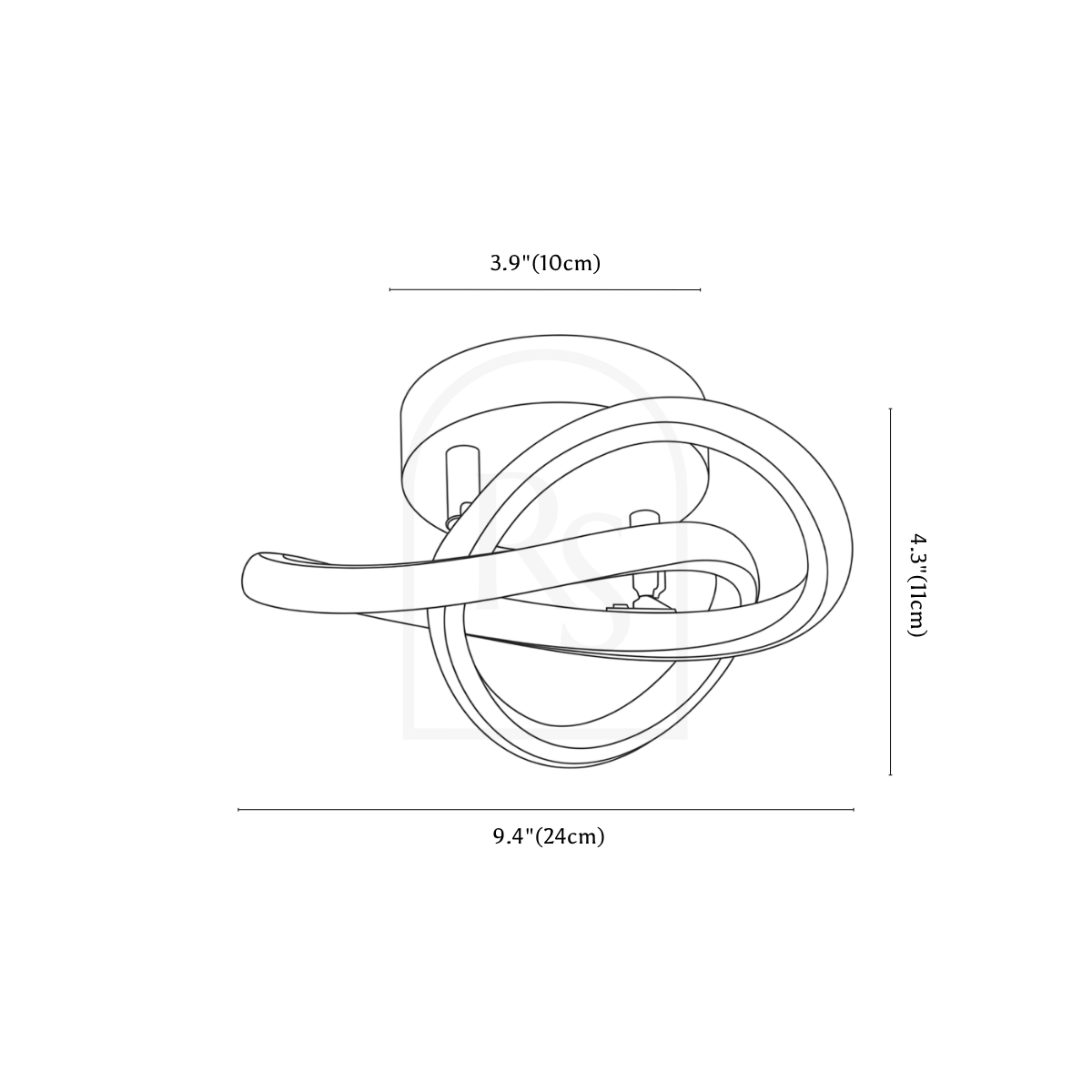 Keisha Ceiling Light line drawing 1