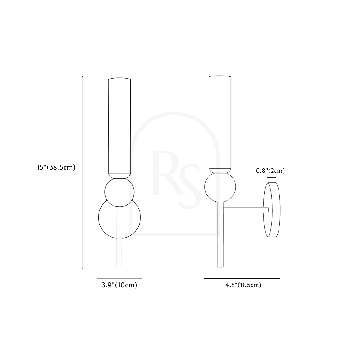 Kelvix Wall Lamp line drawing 1