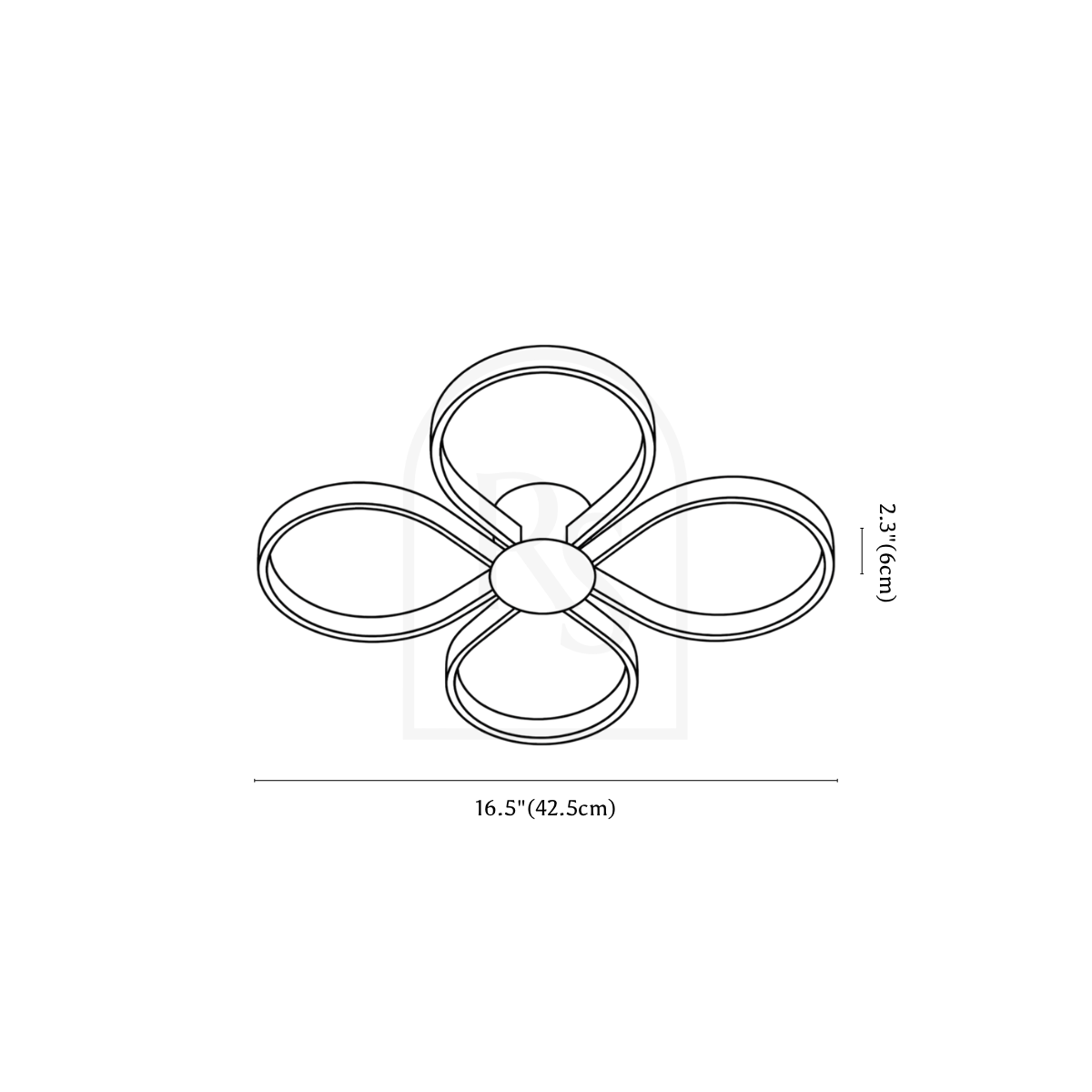 Kenora Ceiling Light line drawing 1