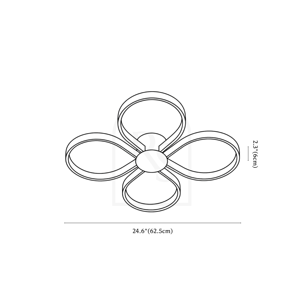 Kenora Ceiling Light line drawing 2
