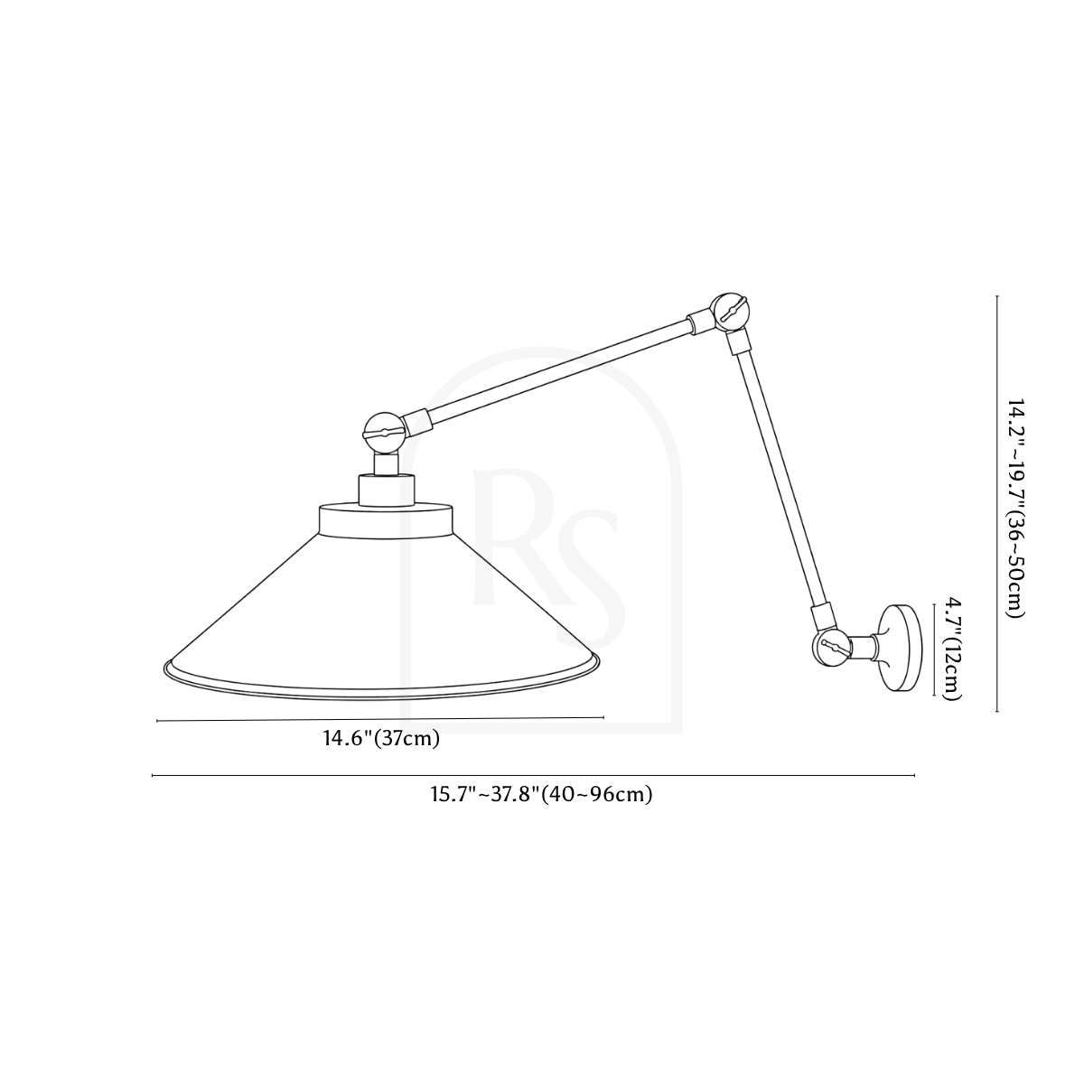 Kenton Wall Lamp line drawing 1