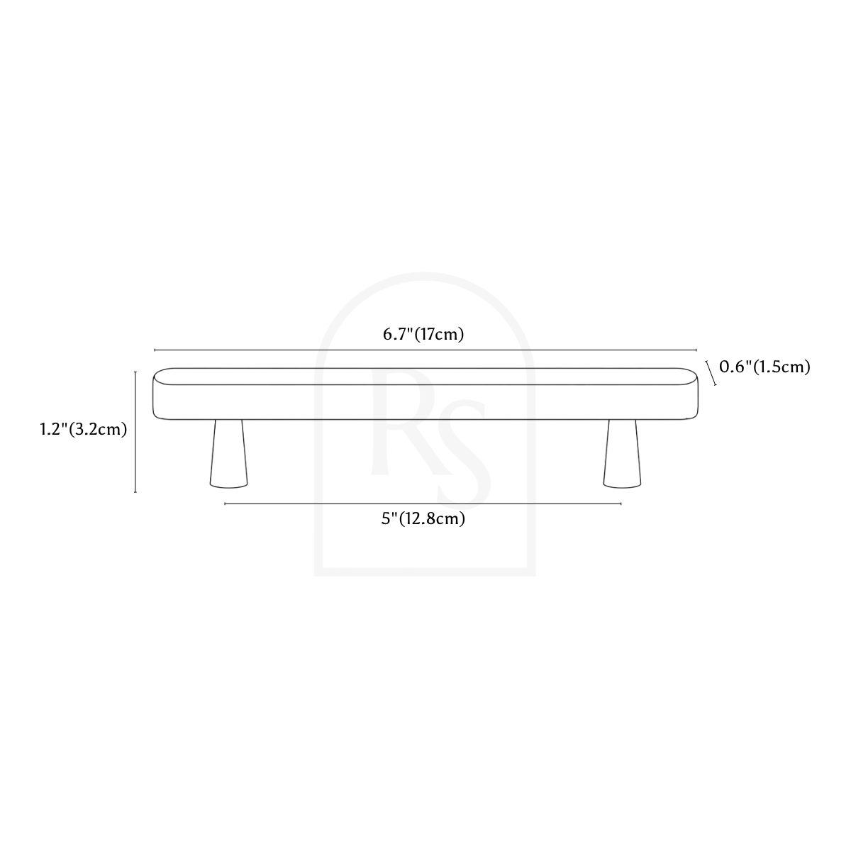 Keston Knob & Pull Bar line drawing 3