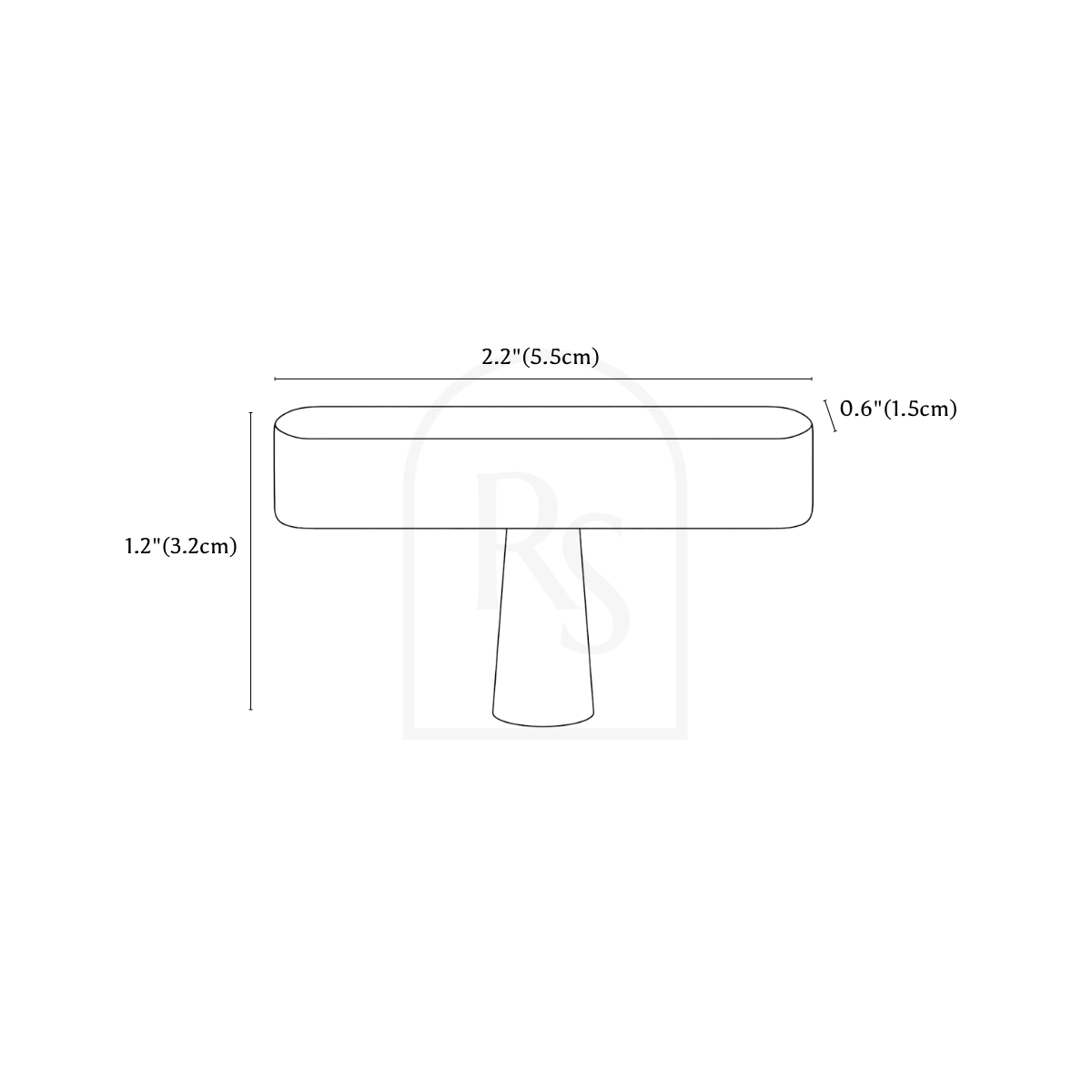 Keston Knob & Pull Bar line drawing 1
