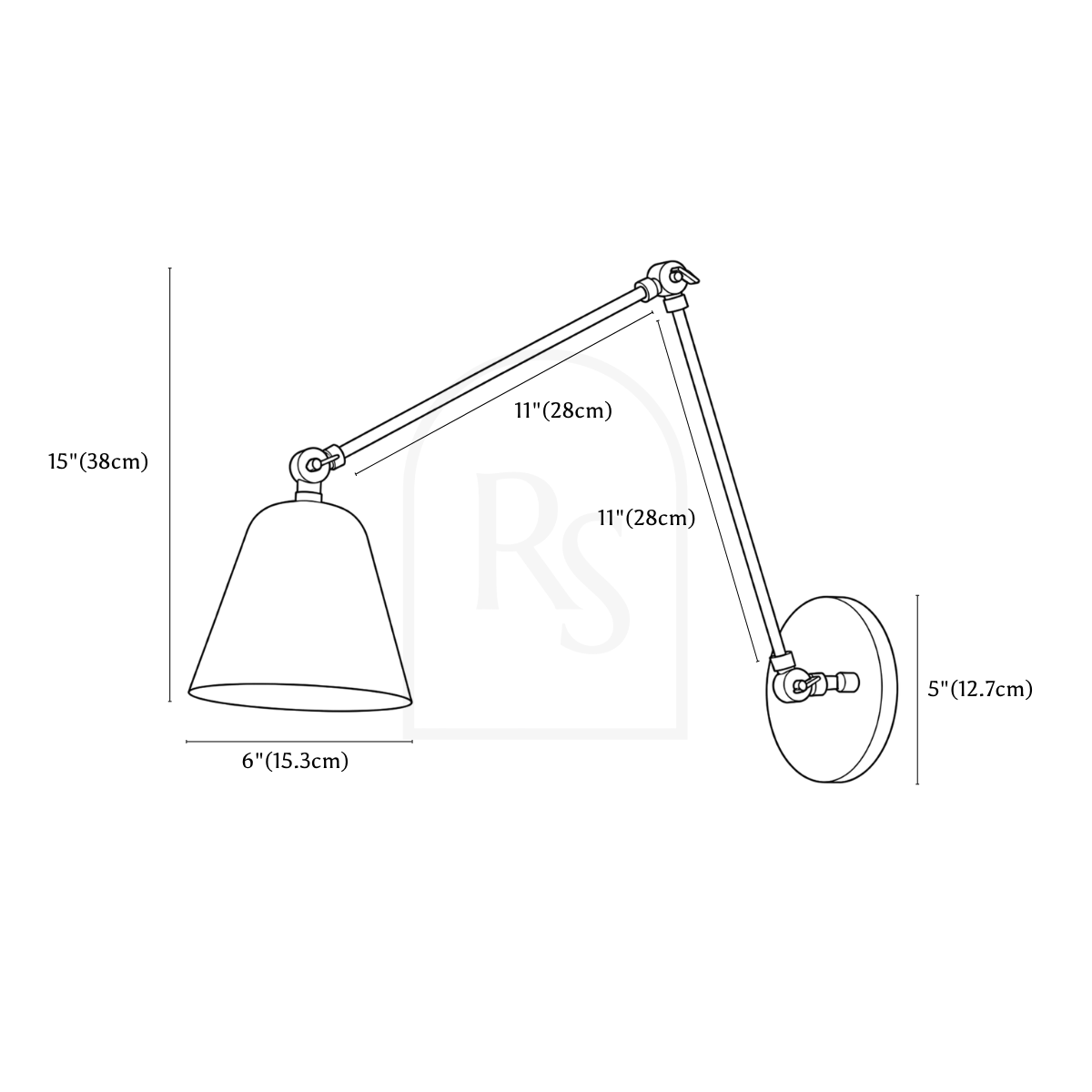 Keswick Wall Lamp line drawing 1