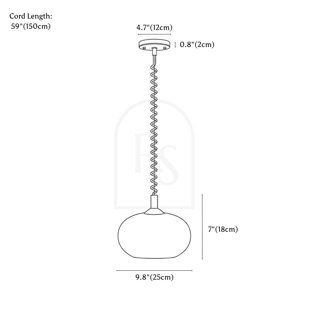 Kindle Pendant Light line drawing 1
