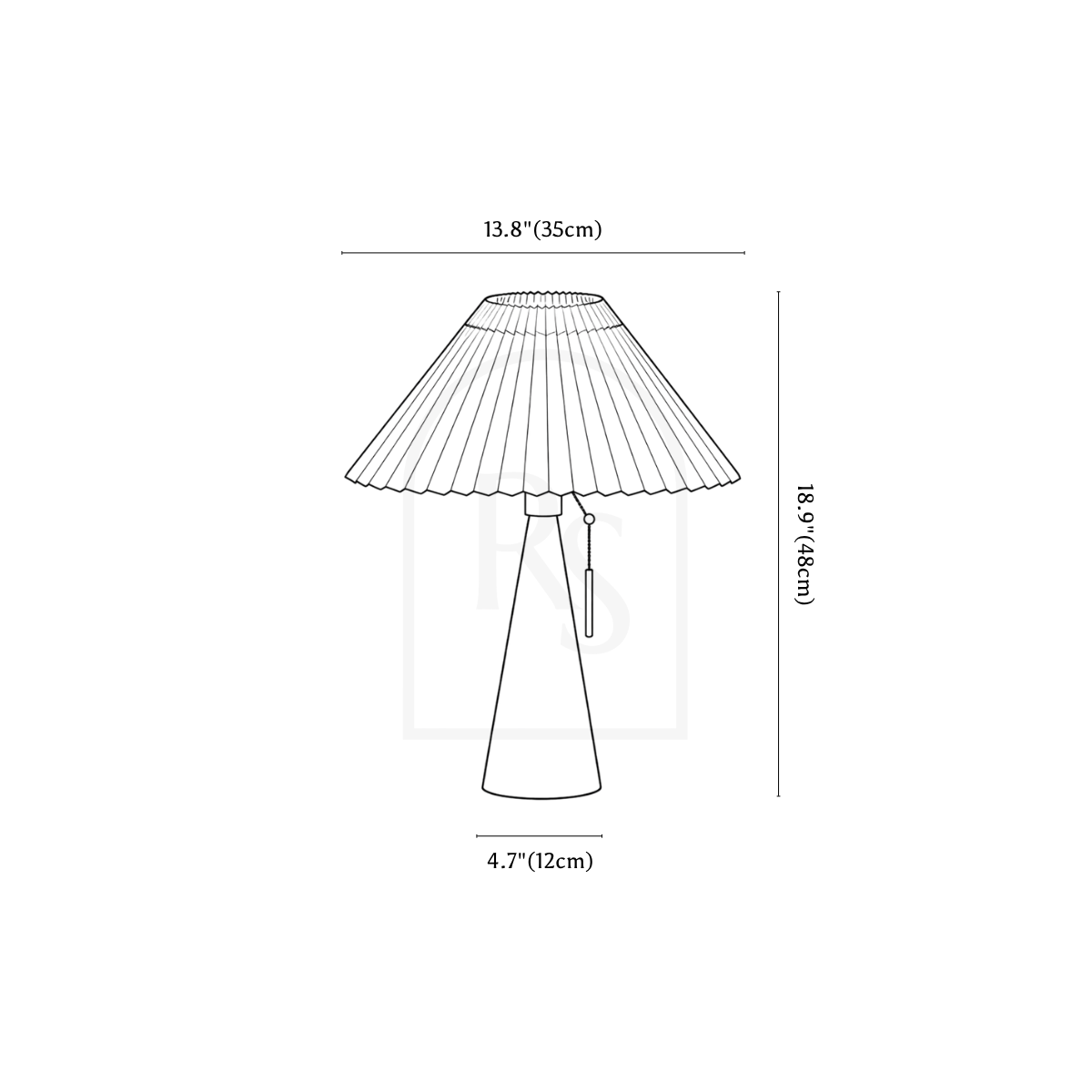 Kishel Table Lamp line drawing 1