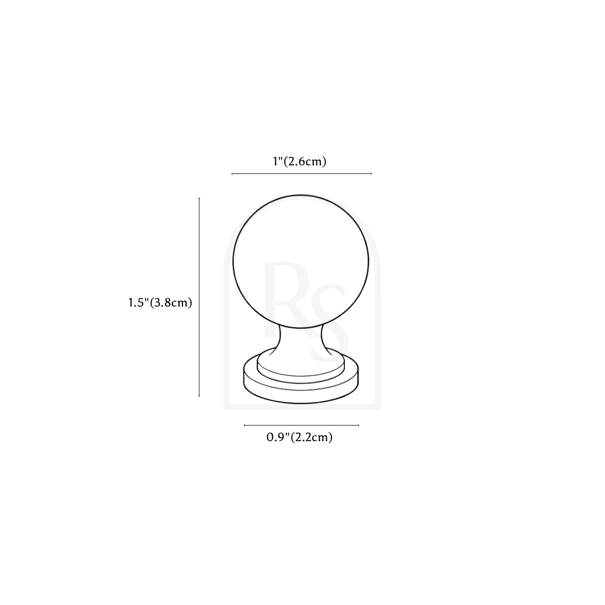 Corvin Knob & Pull Bar line drawing 1
