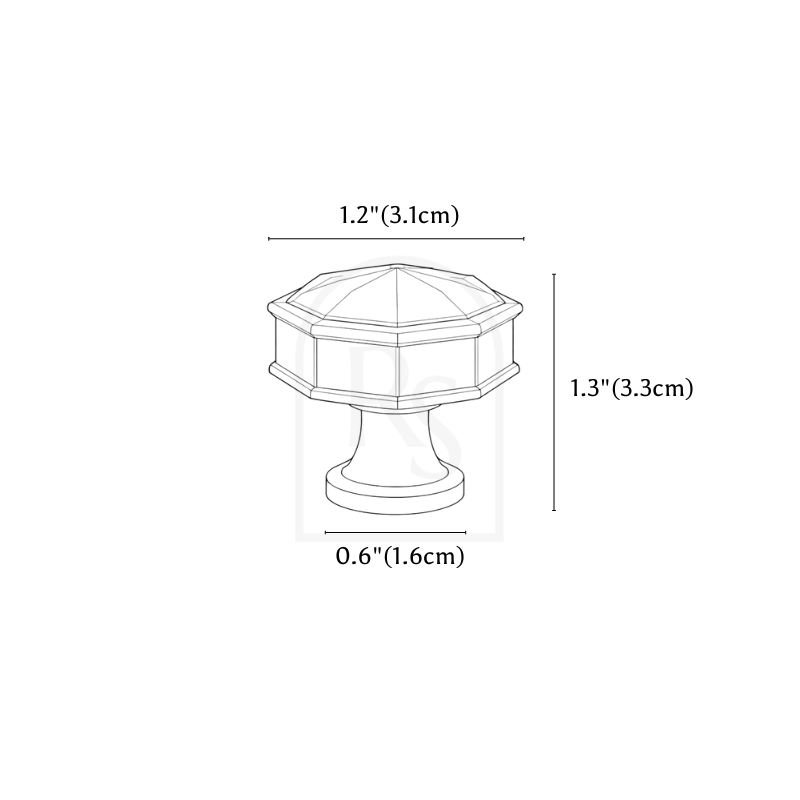Aurel Knob & Pull Bar line drawing 1