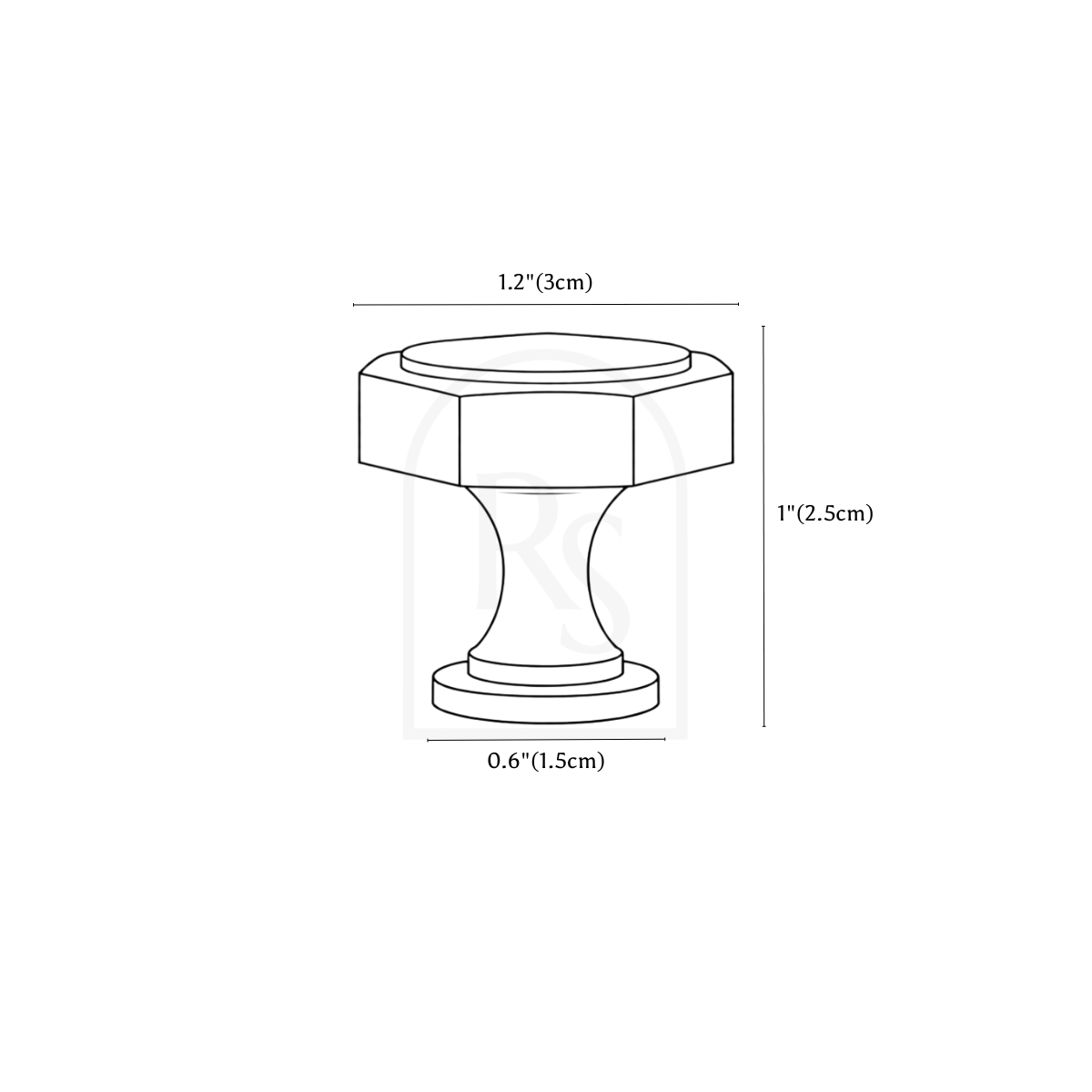 Varel Knob line drawing 1