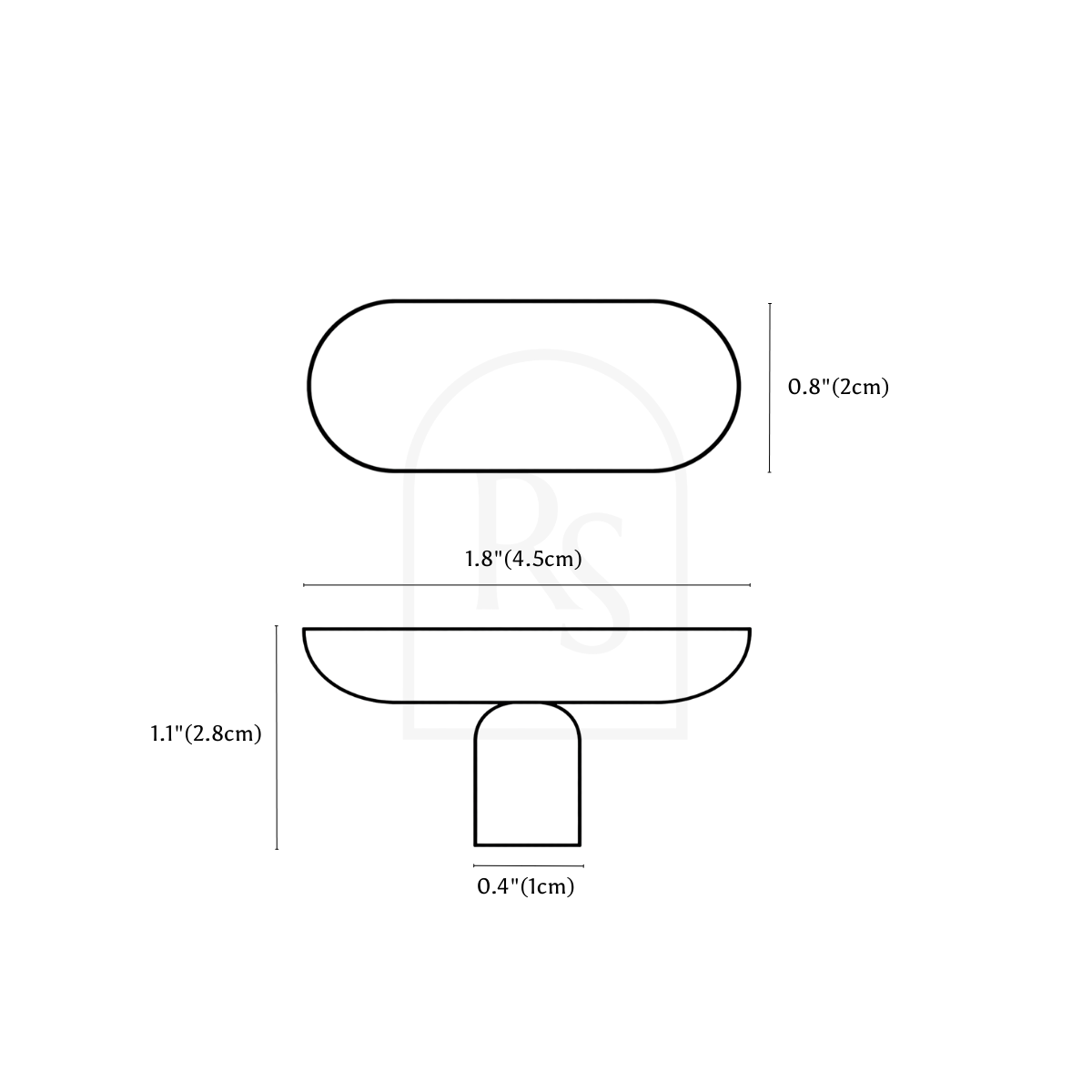 Pebla Knob & Pull Bar line drawing 1