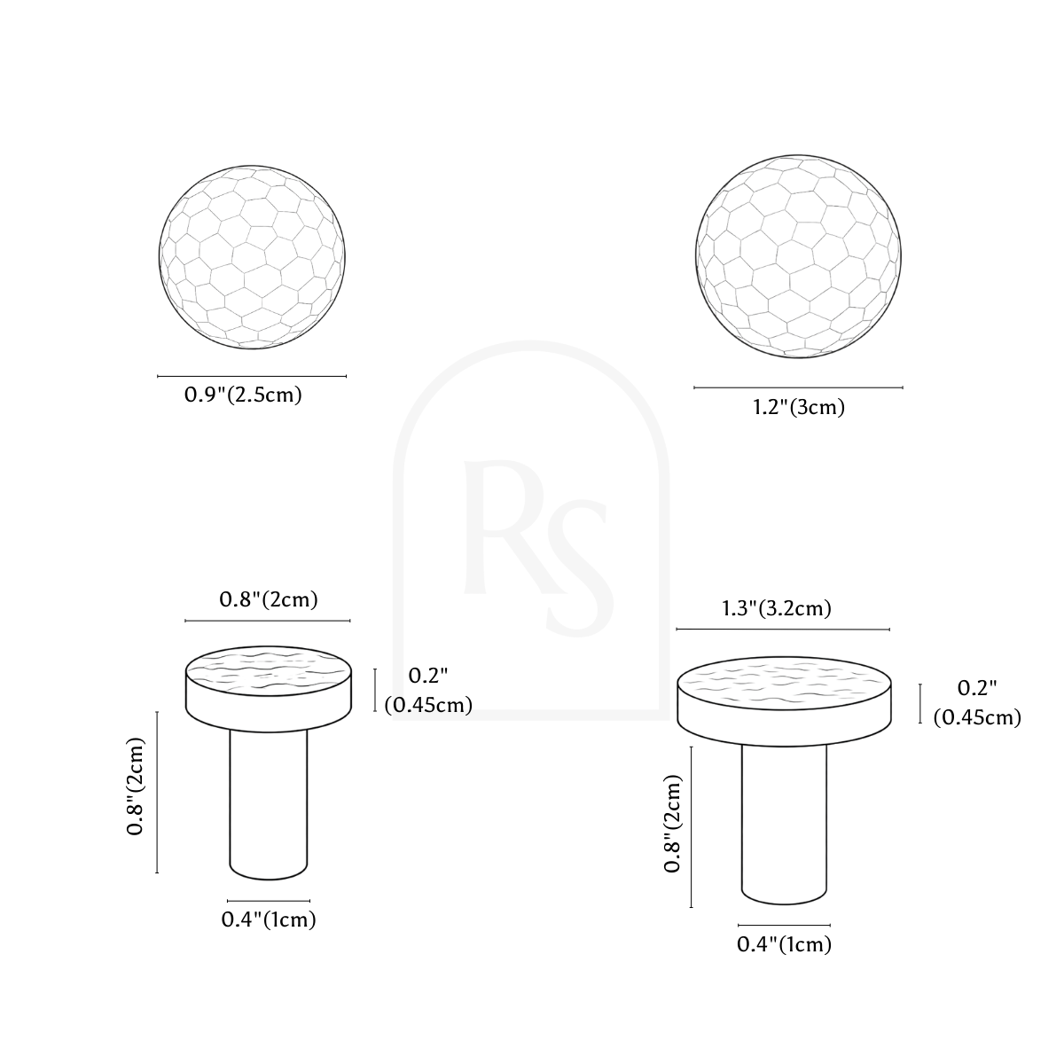 Stria Knob & Pull Bar line drawing 1