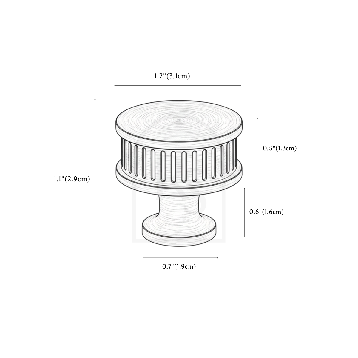 Aque Knob & Pull Bar line drawing 1