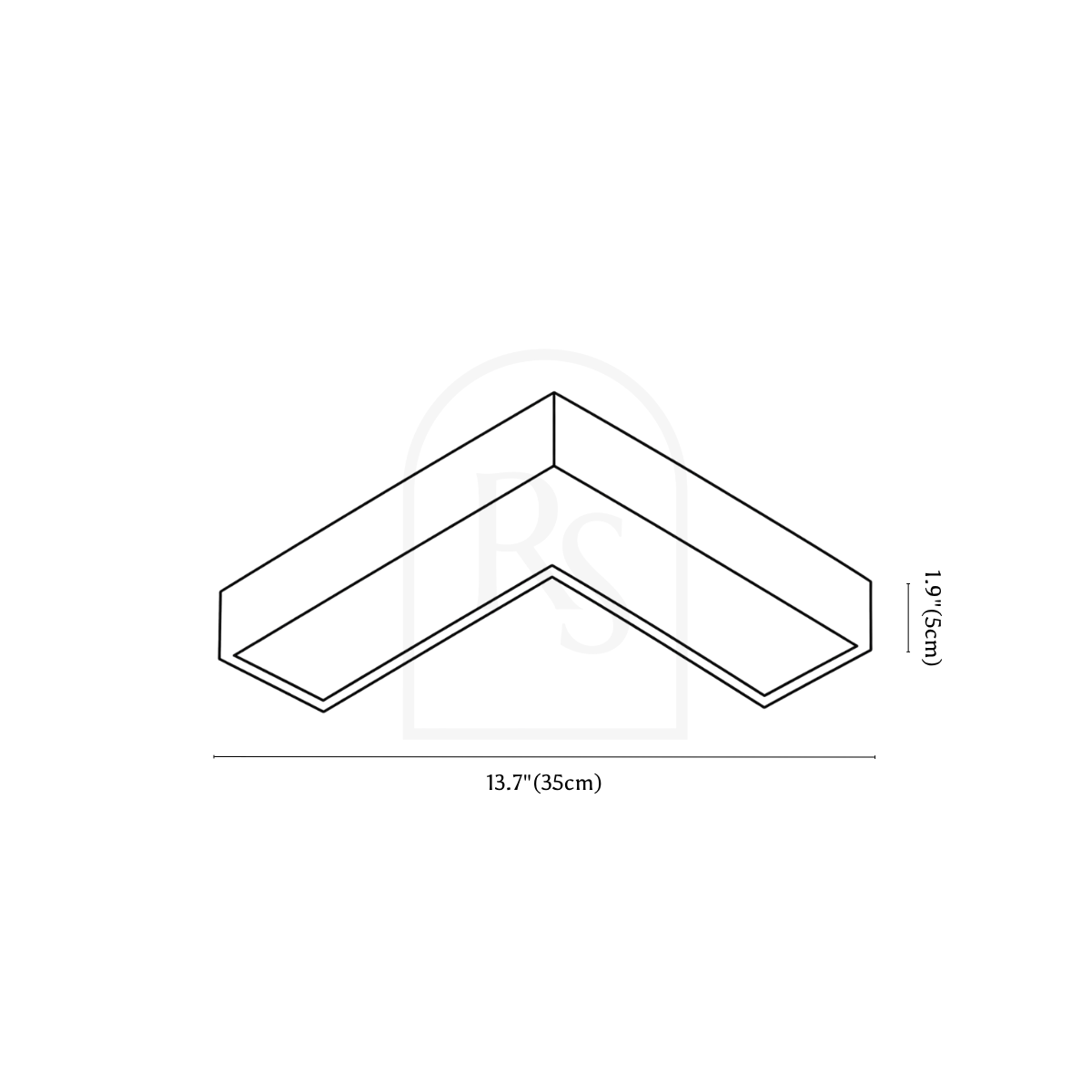 Korner Ceiling Light line drawing 1