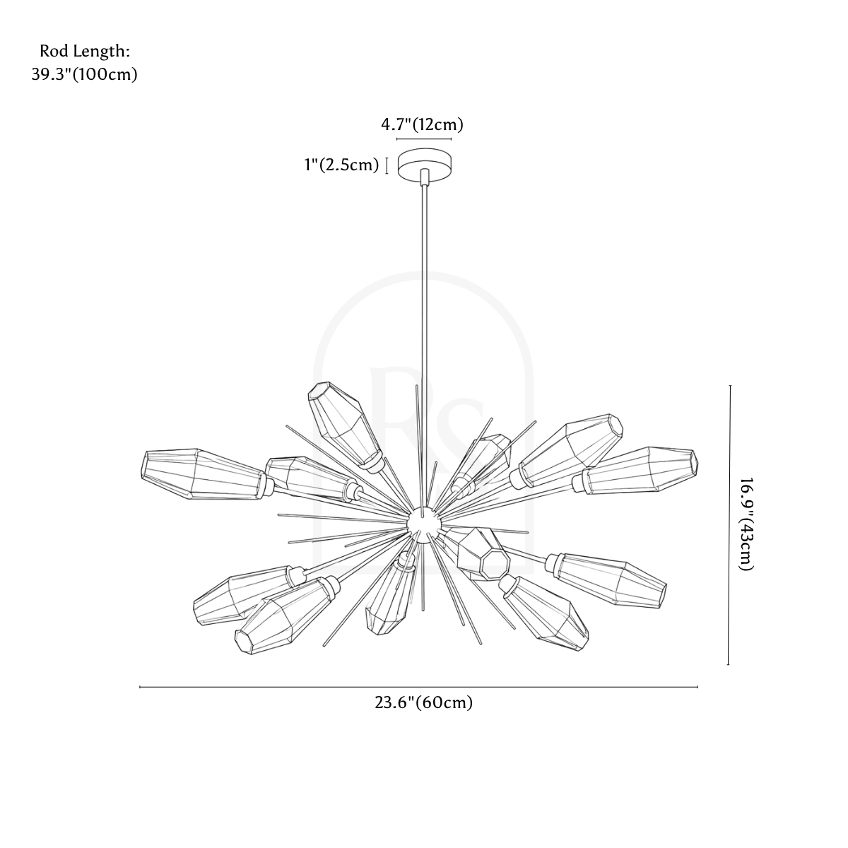 Araña de cristal line drawing 1
