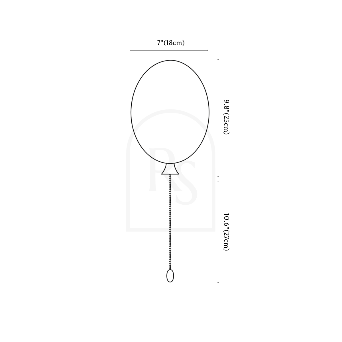 Krone Travertine Wall Lamp line drawing 1