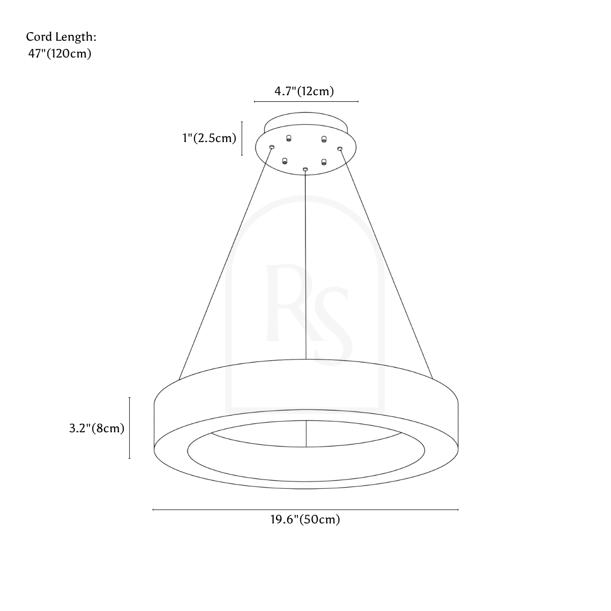 Kyklos Alabaster Chandelier line drawing 1