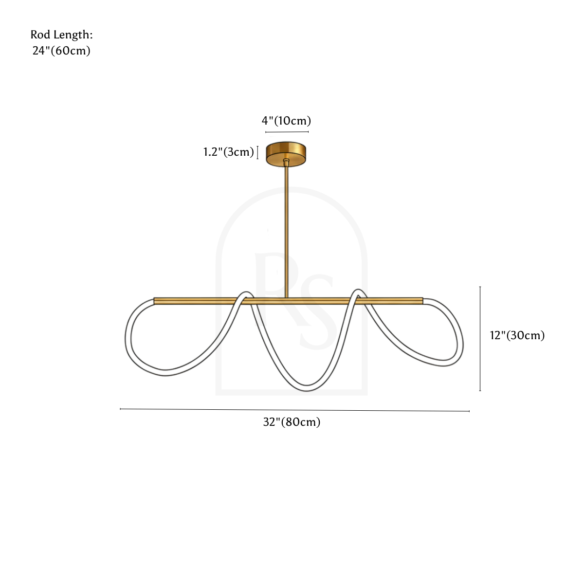 Linea Chandelier line drawing 2