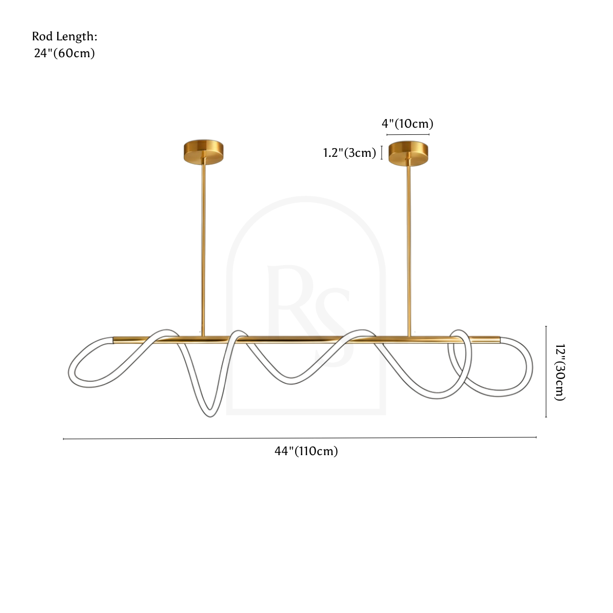 Linea Chandelier line drawing 3