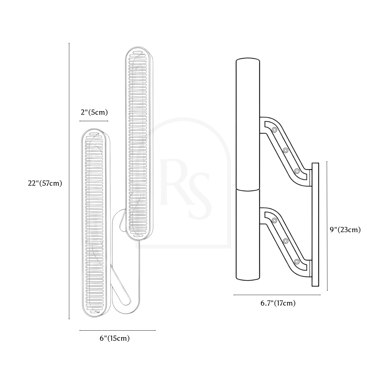 Munira Wall Lamp line drawing 3