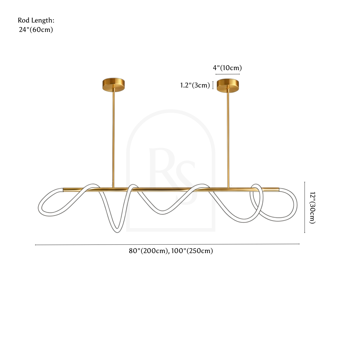Linea Chandelier line drawing 5